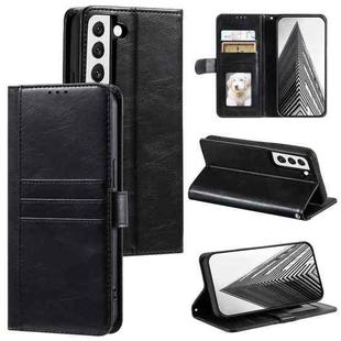 For Samsung Galaxy S22 5G Simple 6-Card Wallet Leather Phone Case(Black)