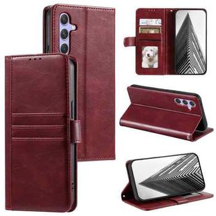 For Samsung Galaxy A05s Simple 6-Card Wallet Leather Phone Case(Wine Red)