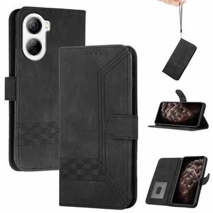 For ZTE Libero 5G IV Cubic Skin Feel Flip Leather Phone Case(Black)