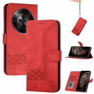 For ZTE Blade A75 5G / Nubia Focus Cubic Skin Feel Flip Leather Phone Case(Red)