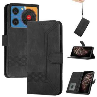 For ZTE nubia Music Cubic Skin Feel Flip Leather Phone Case(Black)