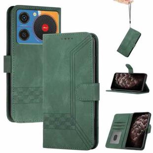 For ZTE nubia Music Cubic Skin Feel Flip Leather Phone Case(Green)