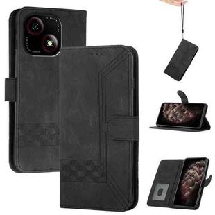 For ZTE Blade A35e 4G Cubic Skin Feel Flip Leather Phone Case(Black)