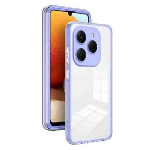 For Tecno Spark 20 Pro 3 in 1 Clear TPU Color PC Frame Phone Case(Purple)