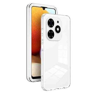 For Tecno Spark Go 2024 3 in 1 Clear TPU Color PC Frame Phone Case(White)