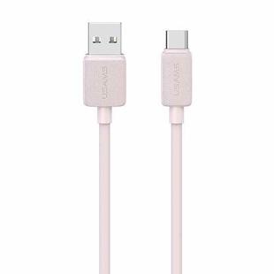 USAMS US-SJ698 USB to USB-C / Type-C 3A Striped Fast Charge Data Cable, Length:3m(Pink)