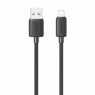 USAMS US-SJ689 USB to 8 Pin 2.4A Striped Fast Charge Data Cable, Length:1m(Black)