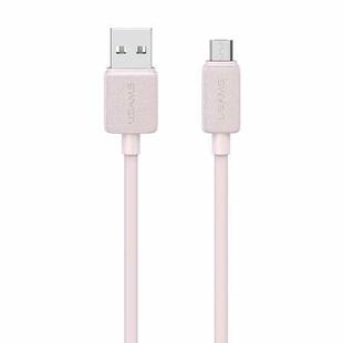USAMS US-SJ690 USB to Micro USB 2A Striped Fast Charge Data Cable, Length:1m(Pink)
