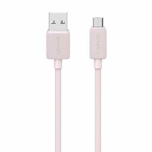 USAMS US-SJ695 USB to Micro USB 2A Striped Fast Charge Data Cable, Length:2m(Pink)