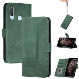 For vivo Y17/Y15/Y12/Y11 Cubic Skin Feel Flip Leather Phone Case(Green)