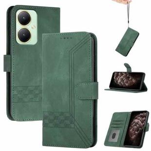 For vivo Y27 4G Global Cubic Skin Feel Flip Leather Phone Case(Green)