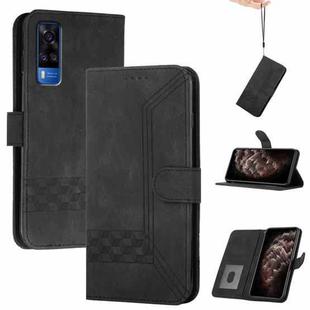 For vivo Y51 2020 India/Y31 4G India Cubic Skin Feel Flip Leather Phone Case(Black)