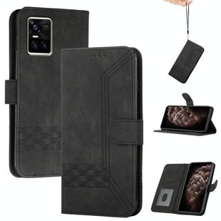 For vivo S10 / S10 Pro Cubic Skin Feel Flip Leather Phone Case(Black)