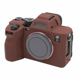 For Sony ILCE7RM5 / A7R5 Litchi Texture Soft Silicone Protective Case(Coffee)