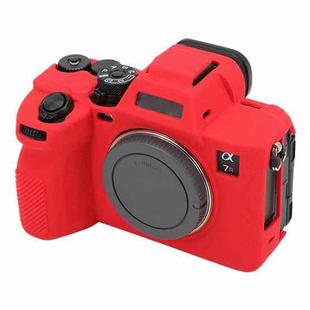 For Sony ILCE7RM5 / A7R5 Litchi Texture Soft Silicone Protective Case(Red)