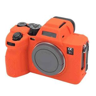 For Sony ILCE7RM5 / A7R5 Litchi Texture Soft Silicone Protective Case(Orange)