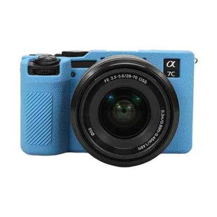 For Sony ILCE-7CM2 / A7C II / A7CR Litchi Texture Soft Silicone Protective Case(Blue)