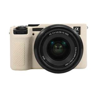 For Sony ILCE-7CM2 / A7C II / A7CR Litchi Texture Soft Silicone Protective Case(White)