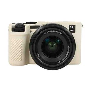 For Sony ILCE-7CM2 / A7C II / A7CR Glossy Soft Silicone Protective Case(White)