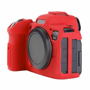 For Canon EOS R6 Mark II Litchi Texture Soft Silicone Protective Case(Red)