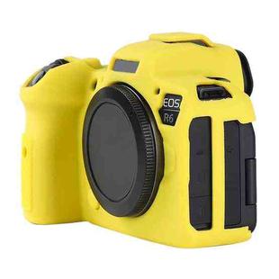 For Canon EOS R6 Mark II Litchi Texture Soft Silicone Protective Case(Yellow)
