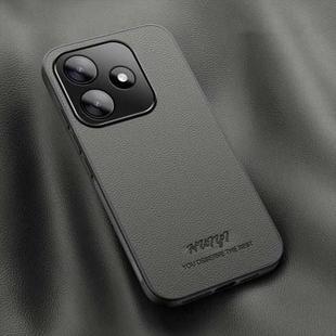 For Redmi 13 4G / Xiaomi Poco M6 4G HUIYI Leather Magnetic Phone Case(Grey)