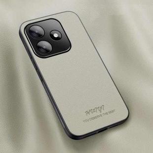 For Redmi 13 4G / Xiaomi Poco M6 4G HUIYI Leather Magnetic Phone Case(White)