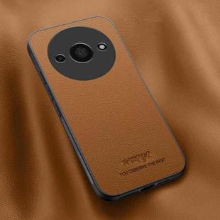 For Redmi A3 HUIYI Leather Magnetic Phone Case(Brown)