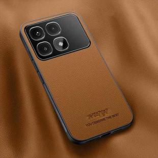 For Redmi K70 Ultra HUIYI Leather Magnetic Phone Case(Brown)