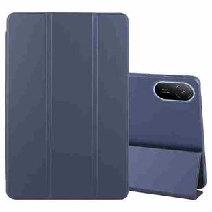 For Huawei MatePad SE 11 2024 Tri-fold Silicone Leather Tablet Case(Dark Blue)