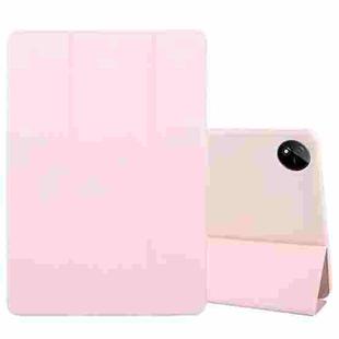 For vivo Pad Pro 13.0 Tri-fold Silicone Leather Tablet Case(Pink)