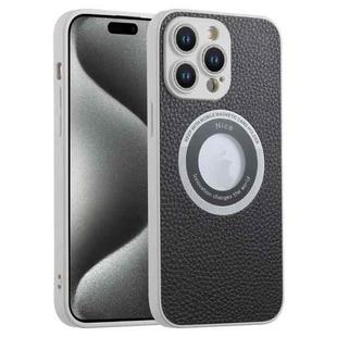 For iPhone 15 Pro Litchi Texture MagSafe TPU Full Coverage Shockproof Phone Case(Black)