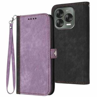 For ZTE Blade V70 Design Side Buckle Double Fold Hand Strap Leather Phone Case(Purple)
