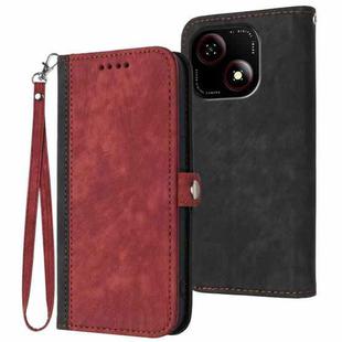 For ZTE Blade A35e 4G Side Buckle Double Fold Hand Strap Leather Phone Case(Red)