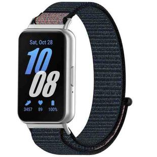 For Samsung Galaxy Fit 3 Nylon Loop Hook and Loop Fastener Watch Band(Official Black)