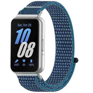 For Samsung Galaxy Fit 3 Nylon Loop Hook and Loop Fastener Watch Band(Ocean Blue)