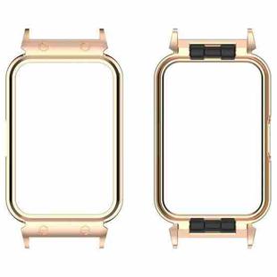 For Samsung Galaxy Fit 3 18mm Metal Frame Watch Protective Case(Rose Gold)