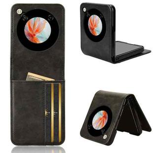 For ZTE nubia Flip / Libero Flip Skin Feel Card Slot Leather Phone Case(Black)