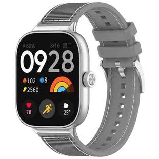 For Xiaomi Mi Band 8 Pro / Redmi Watch 4 Official Buckle Hybrid Nylon Braid Silicone Watch Band(Grey)