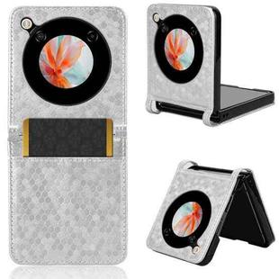 For ZTE nubia Flip / Libero Flip Honeycomb Dot Texture Card Slot Leather Phone Case(Silver)