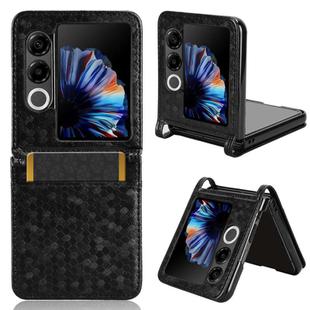 For ZTE nubia Flip2 A404ZT Honeycomb Dot Texture Card Slot Leather Phone Case(Black)