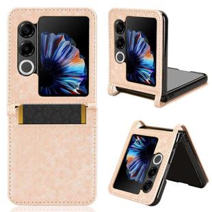 For ZTE nubia Flip2 A404ZT Honeycomb Dot Texture Card Slot Leather Phone Case(Rose Gold)