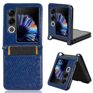 For ZTE nubia Flip2 A404ZT Honeycomb Dot Texture Card Slot Leather Phone Case(Blue)
