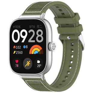 For Xiaomi Mi Band 8 Pro / Redmi Watch 4 Ordinary Buckle Hybrid Nylon Braid Silicone Watch Band(Green)
