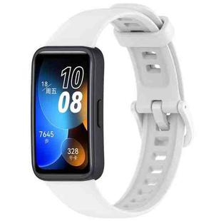 For Huawei Band 8 / 9 / 9 NFC Solid Color Colorful Buckle Silicone Watch Band(White)