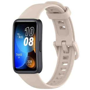 For Huawei Band 8 / 9 / 9 NFC Solid Color Colorful Buckle Silicone Watch Band(Ivory White)