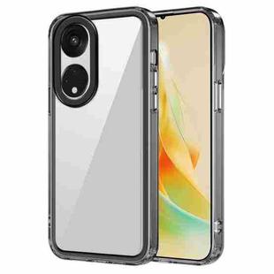 For OPPO Reno8 T 5G/A1 Pro Transparent Acrylic + TPU Shockproof Phone Case(Transparent Black)