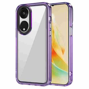 For OPPO Reno8 T 5G/A1 Pro Transparent Acrylic + TPU Shockproof Phone Case(Transparent Purple)