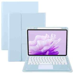 For Huawei MatePad Air 11.5 Round Button Bluetooth Keyboard Rotatable Holder Leather Case with Touchpad(Sky Blue)