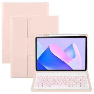 For Huawei MatePad 11 2023 / 2021 Square Button Bluetooth Keyboard Rotatable Holder Leather Case(Rose Gold)